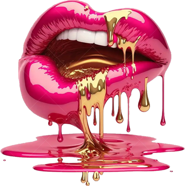 Термонаклейка для одежды Губы в краске