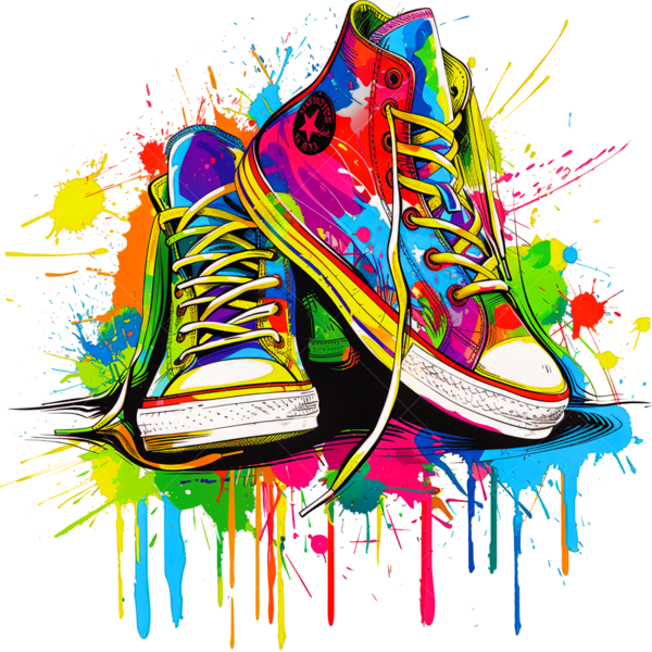 Термонаклейка на одежду разноцветных кед