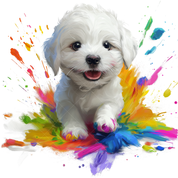 Детская термонаклейка на одежду Щенок в красках