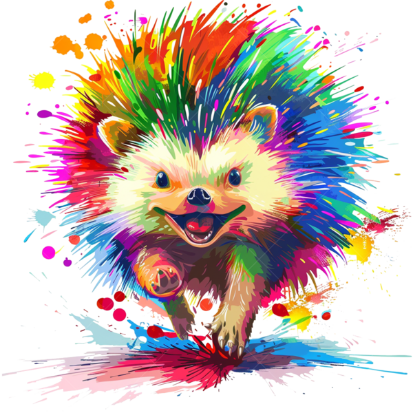 Термонаклейка на одежду Детская веселый ежик в красках