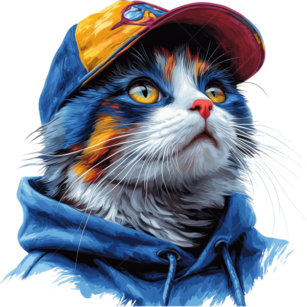 Термонаклейка на одежду кот в кепке