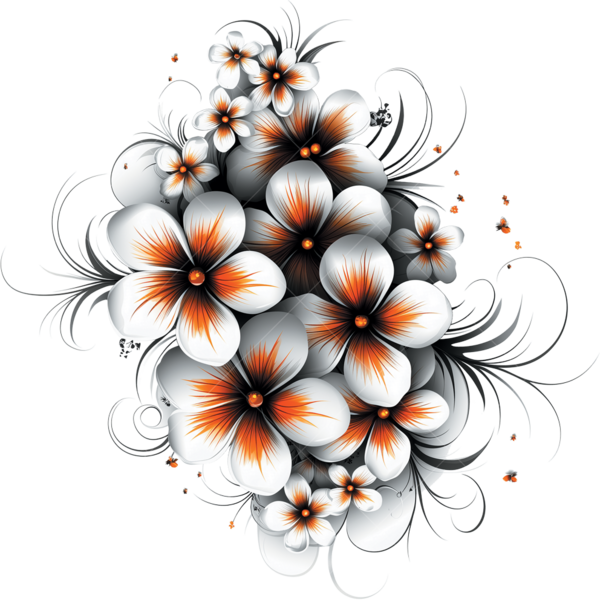 Термонаклейка на футболку белые цветы 1