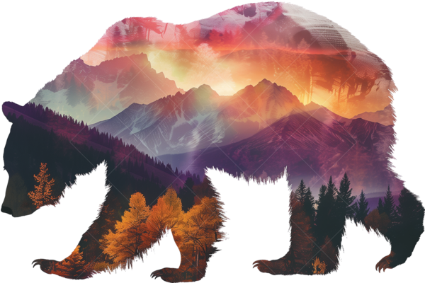 Термонаклейка на одежду аниме Абстрактный медведь