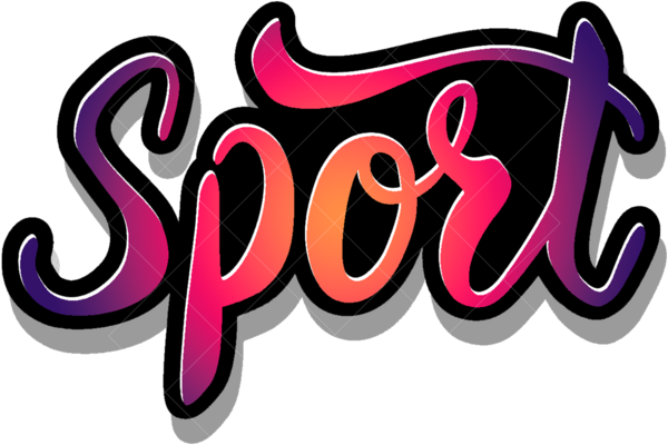 Термонаклейка на одежду с надписью "Sport" в красках