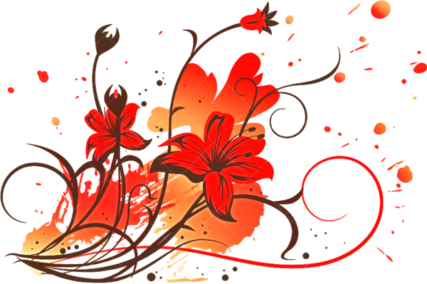 Термонаклейка на футболку Красные цветы