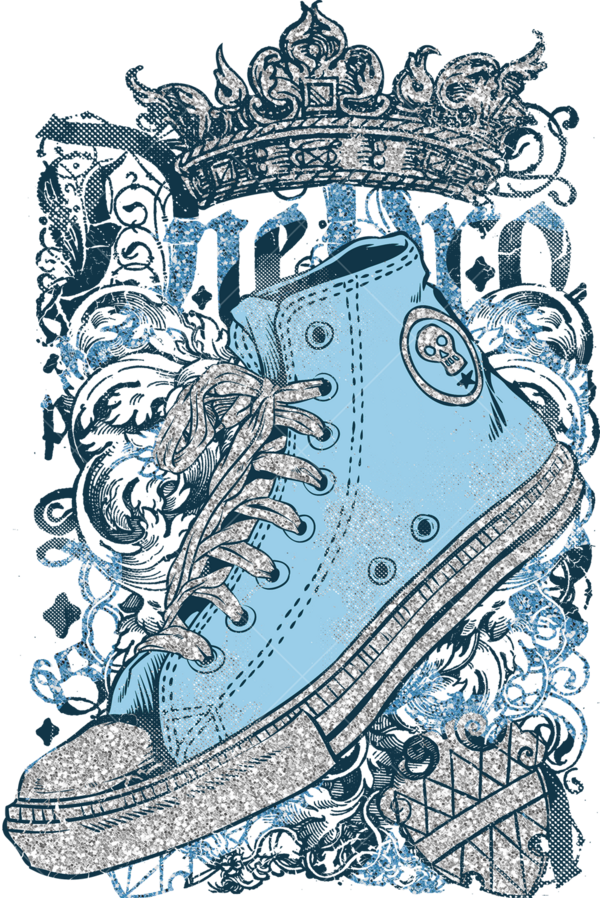 Термонаклейка на одежду кеды с надписью стилизация