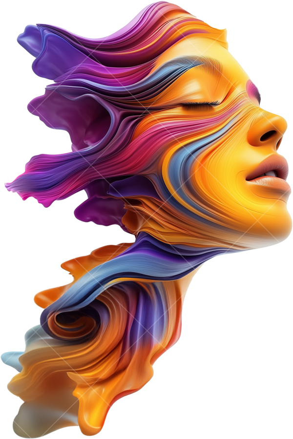 Термонаклейка на одежду девушки в красках