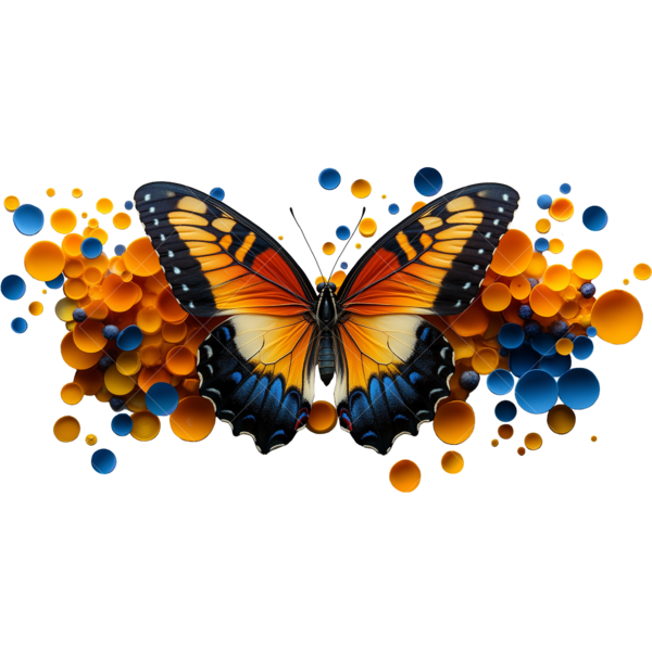 Термонаклейка на одежду бабочка в теплых тонах