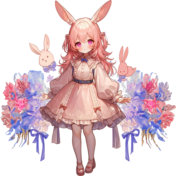 Термонаклейка на футболку с изображением аниме девушки в цветах