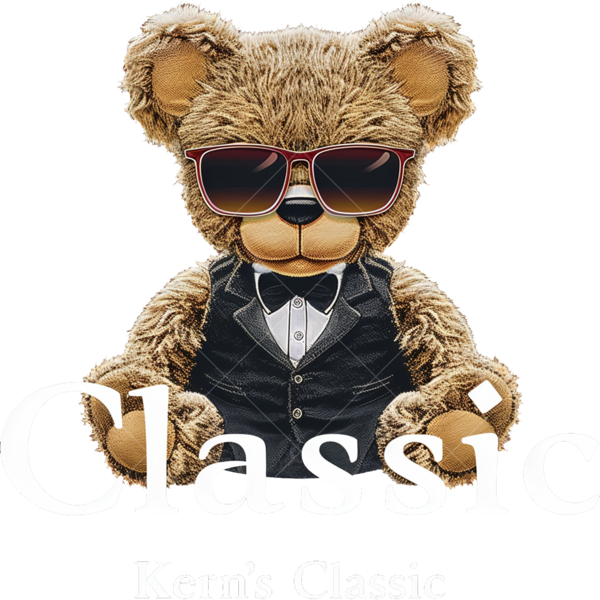 Термонаклейка на одежду Медведь в очках с надписью "Classic" 