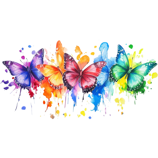 Термонаклейка на одежду разноцветные бабочки