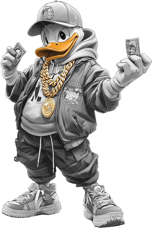 Детская термонаклейка на одежду утка в кофте