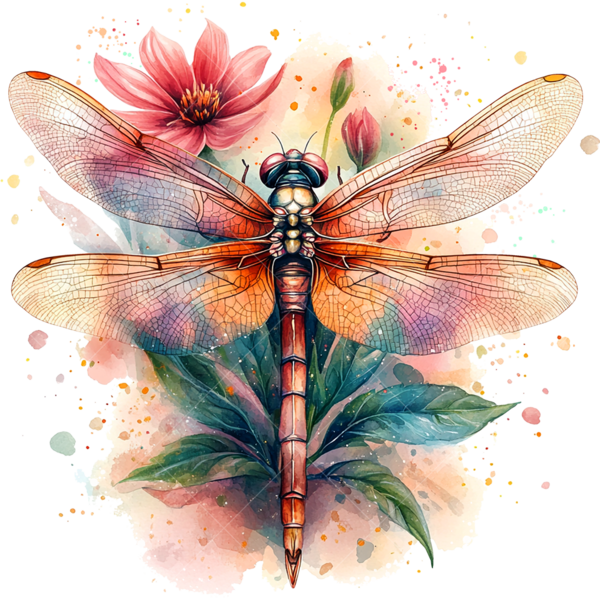 Термонаклейка на одежду стрекоза арт красками