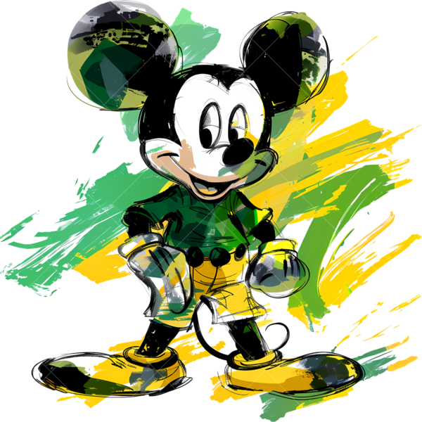 Детская термонаклейка на футболку Микки Маус в красках