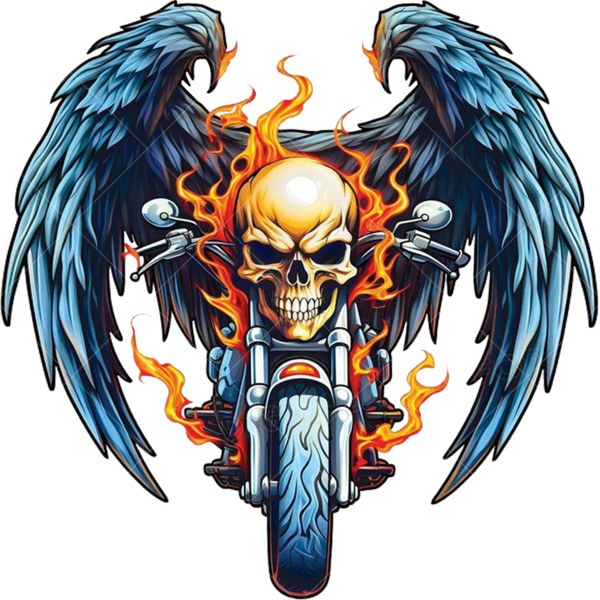 Термонаклейка на одежду стилизация мотоцикл