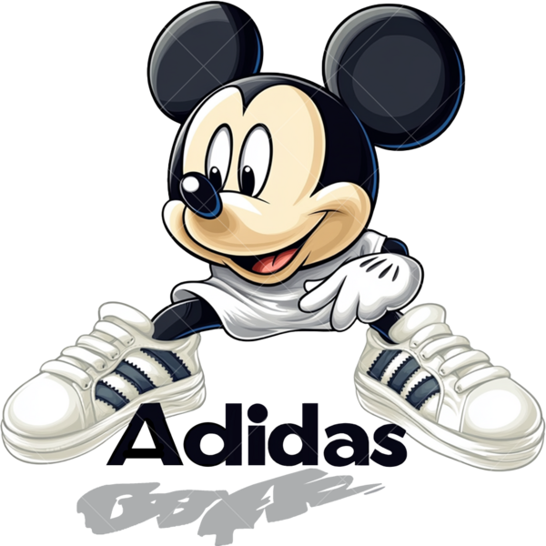 Детская термонаклейка на футболку Микки Маус с надписью