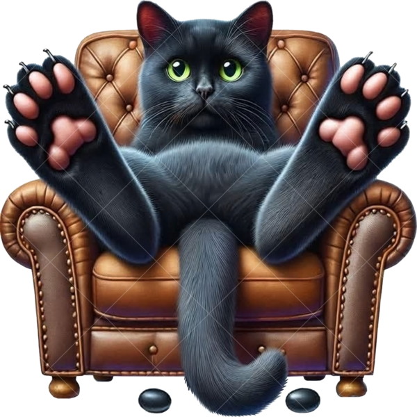 Термонаклейка на одежду кот на диване