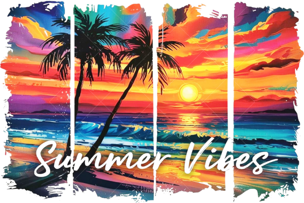 Термонаклейка на одежду с изображением пальмы на пляже