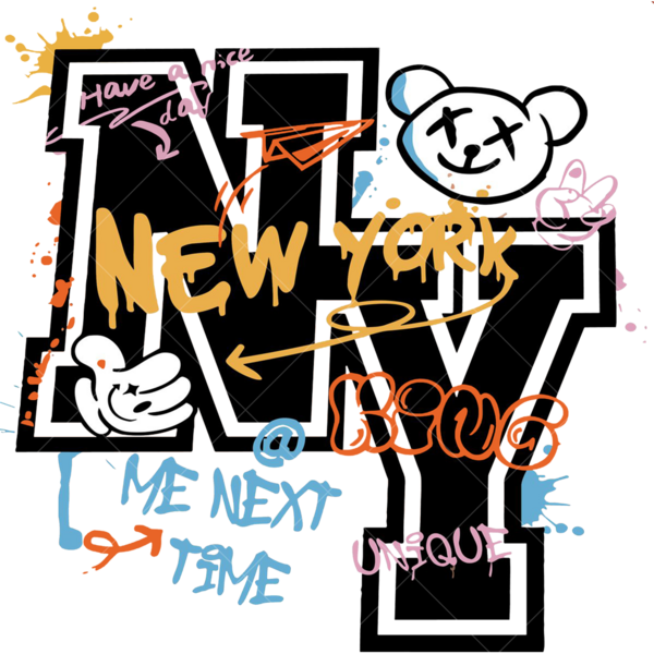 Термонаклейка на одежду с изображением надписей в стиле граффити