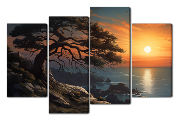 Дерево на скале у моря