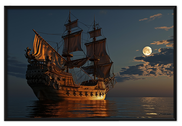 Корабль при луне