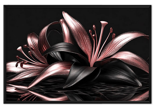 Розовые цветы арт 2