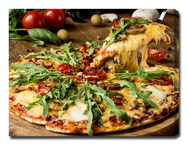 Грибы на пицце 