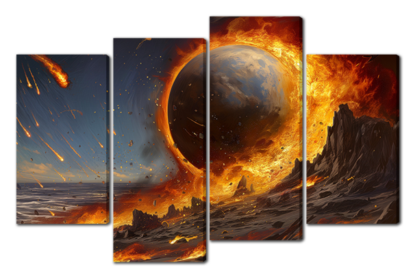 Горящий шар и кометы