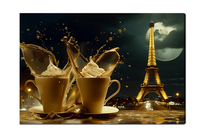Арт чашки кофе в Париже 2
