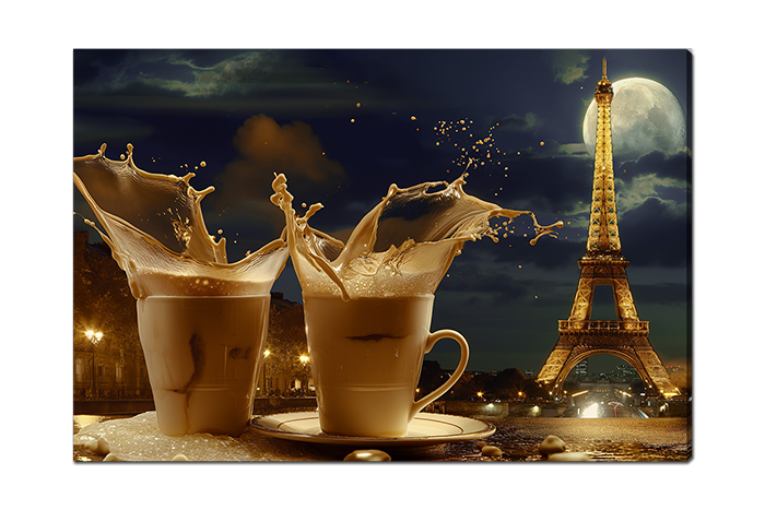 Арт чашки кофе в Париже 3