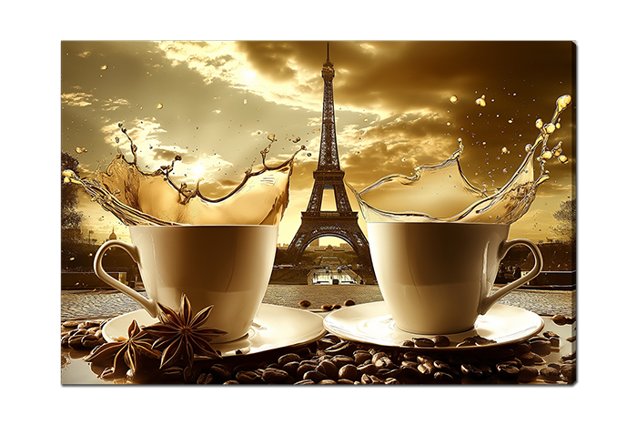 Арт чашки кофе в Париже 4