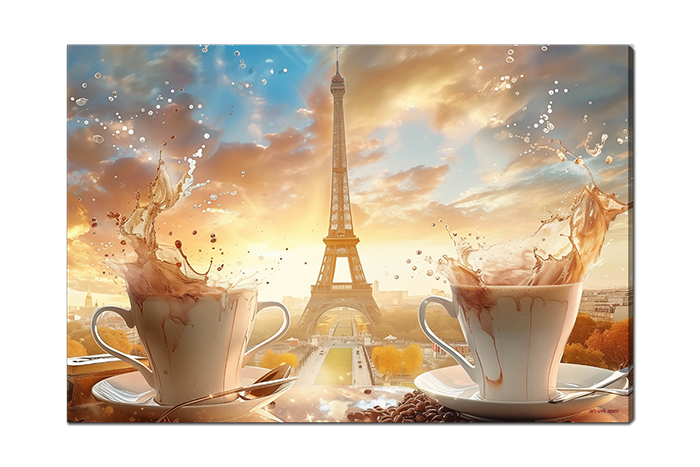 Арт чашки кофе в Париже 5