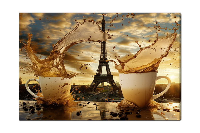 Арт чашки кофе в Париже 6