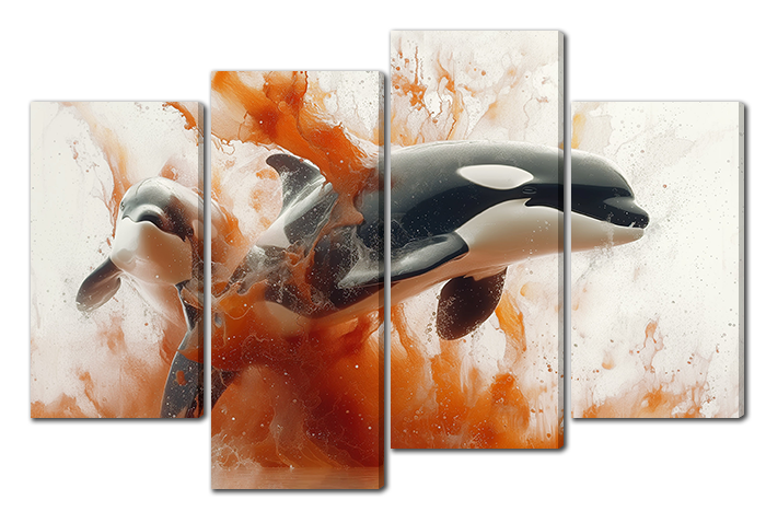 Арт дельфины в красках