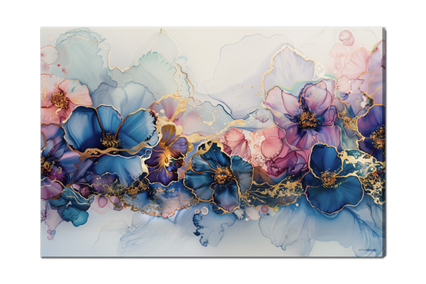 Цветы арт с золотом