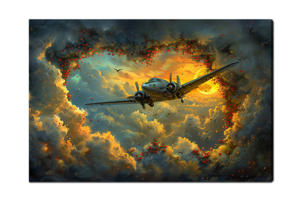 Самолет над облаками 6