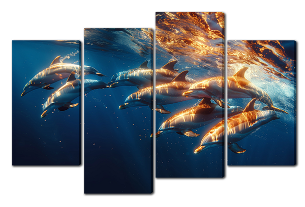 Дельфины в воде