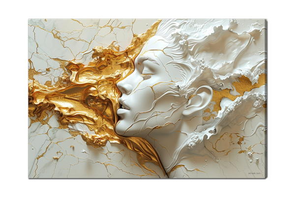 Силуэт из мрамора с золотом 6