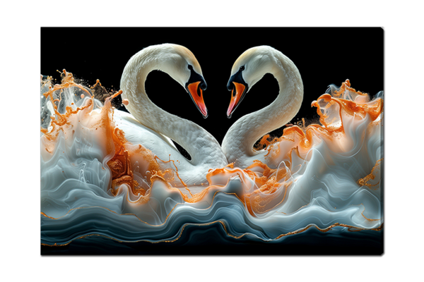 Лебеди в красках 3