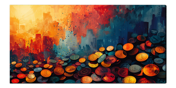 Монеты биткоина арт 3