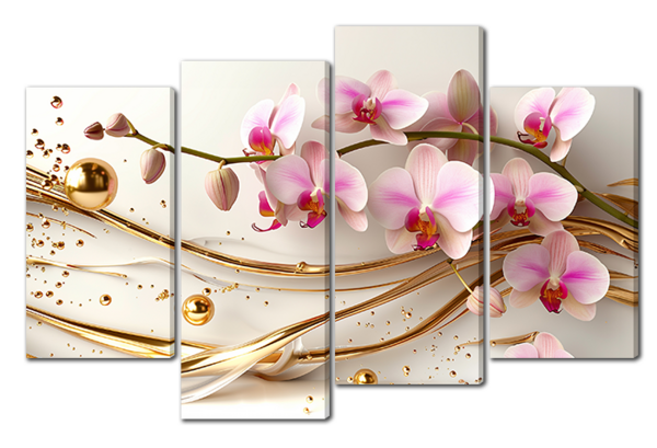 Орхидеи с золотом стилизация