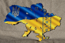 Часы 60х40 карта Украины с эпоксидной смолы
