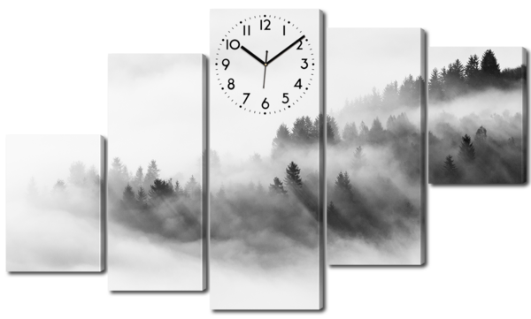 Лес в густом тумане