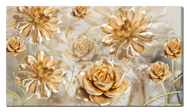 Золотые цветы в отражении