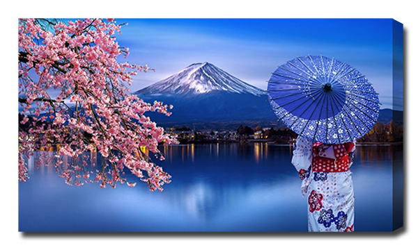 Озеро девушка и сакура