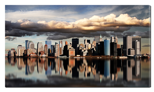 Город и густые облака