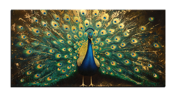 картина с позолотой павлин