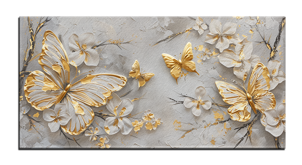 позолоченная картина бабочки