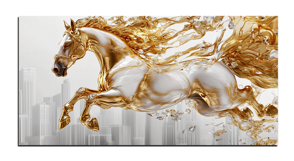 картина с золотом,позолота "лошадь"