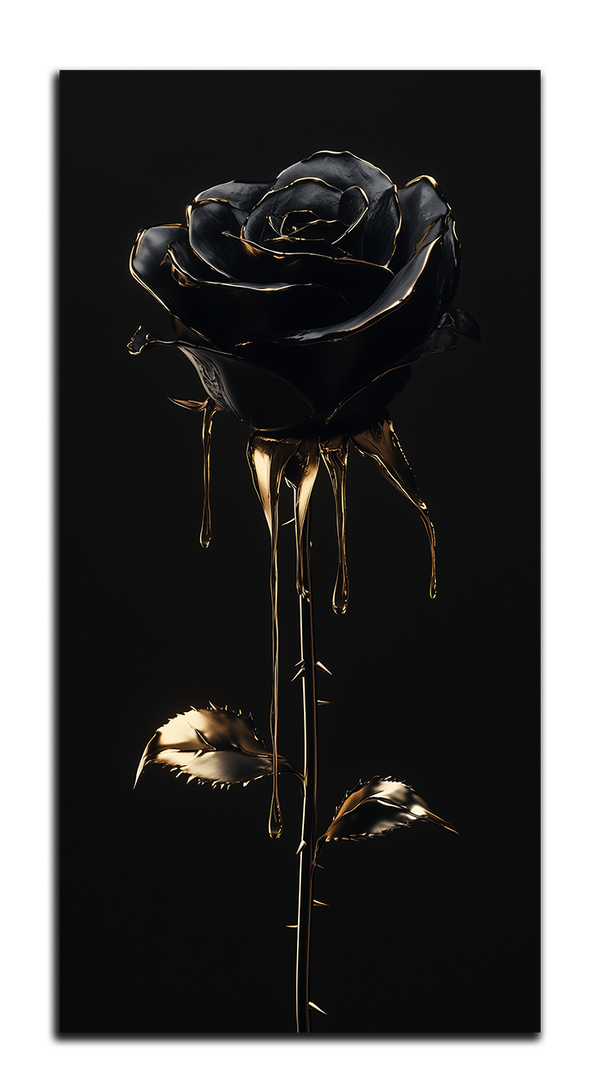 позолоченная картина"чёрная роза"